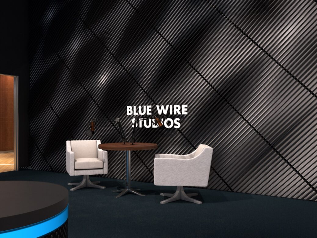 Blue Wire podcasting studio